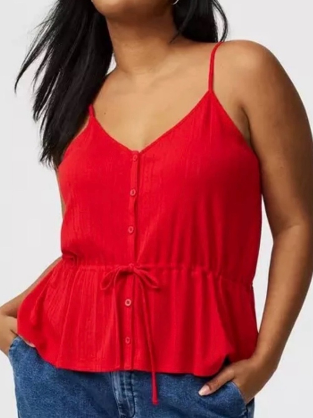PLUS SIZE CINCH WAIST TANK